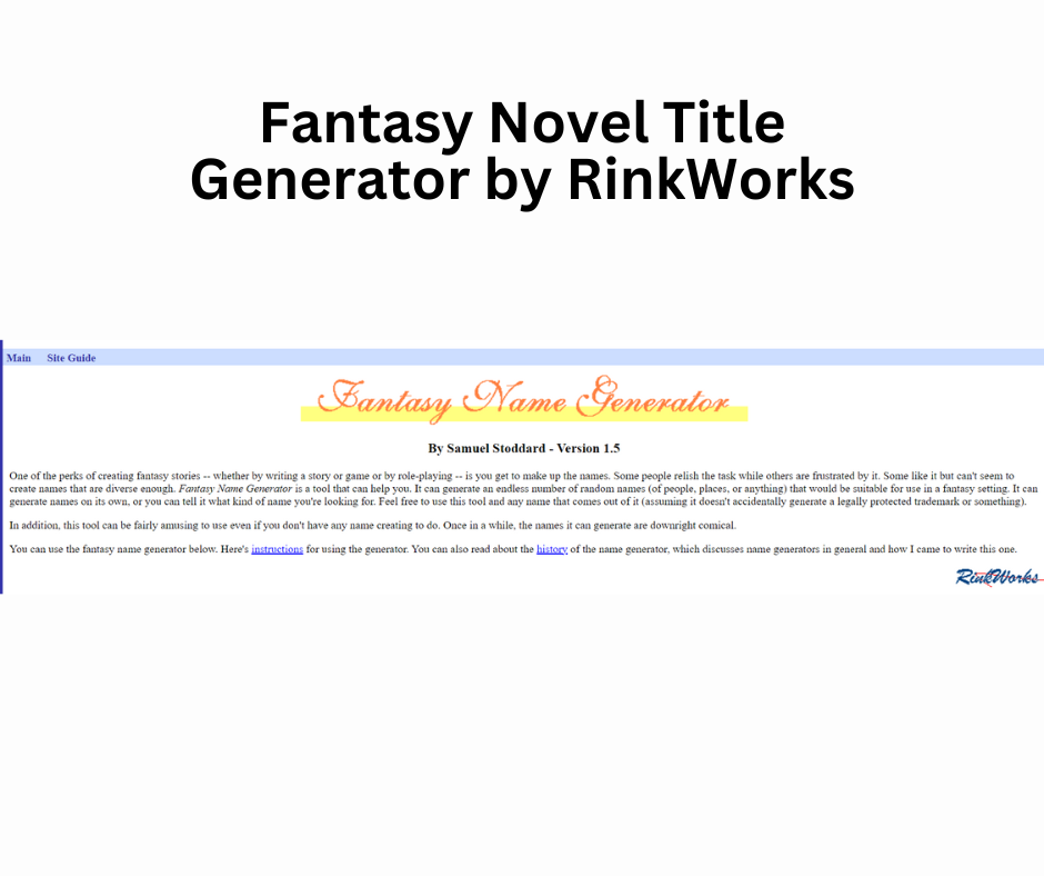 Fantasy Novel Title Generator by RinkWorks