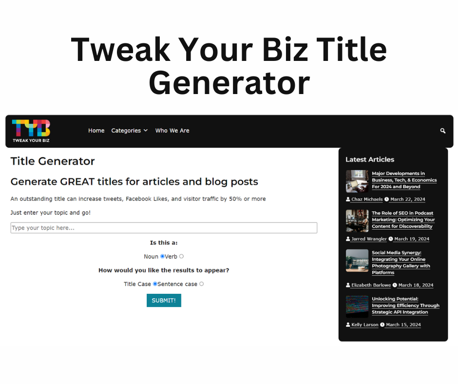 Tweak Your Biz Title Generator