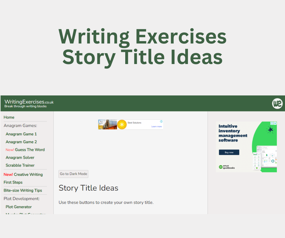 Writing Exercises Story Title Ideas